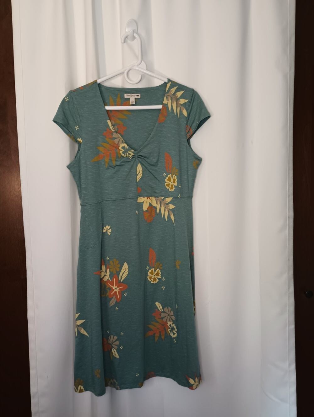 Toad & Co Womens Rosemarie Dress L Floral Lyocell Organic Cotton Sustainable
